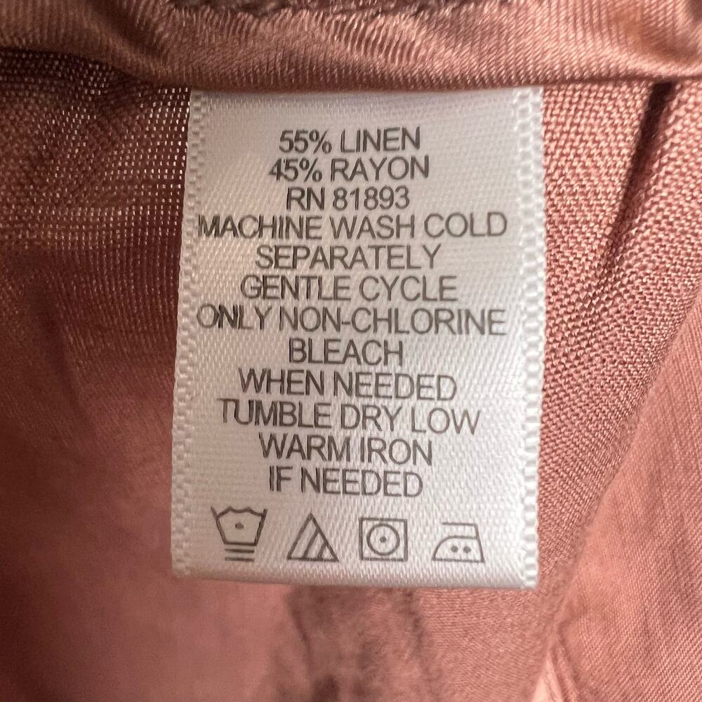 H by Halston New Linen Blend Wide Leg Pants in Adobe Size 2 Petite - Picture 7 of 8
